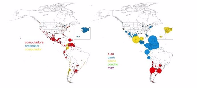 Mapa de dialectos en Twitter