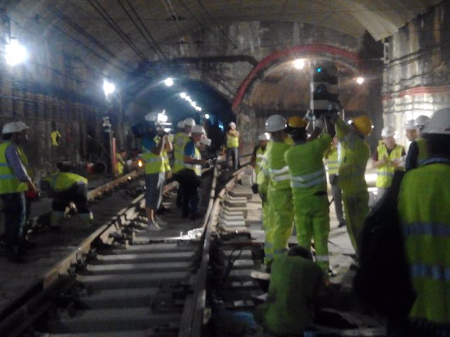 Obras en un tramo de la línea 5 de Metro de Madrid