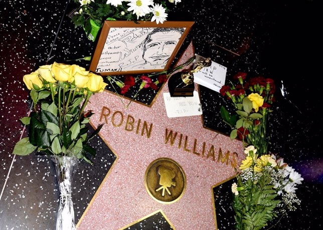 Actor Robin Williams' star is seen on the Hollywood
