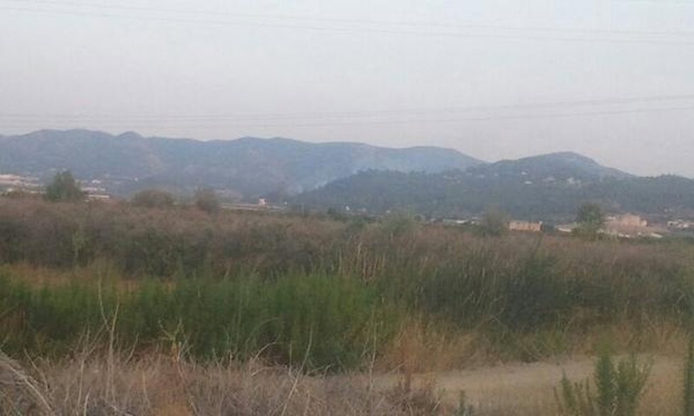 Imagen de este martes del incendio en Xàtiva