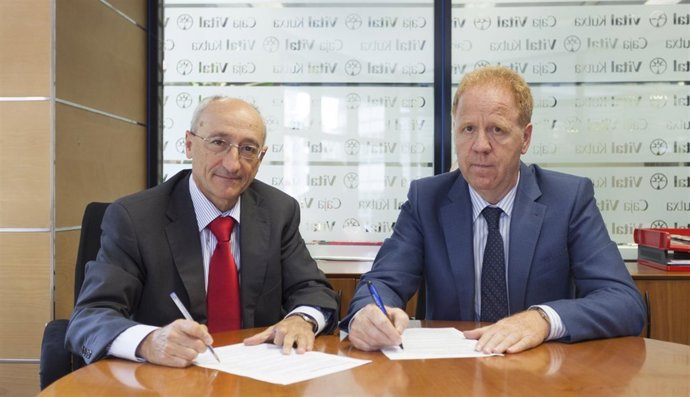 José Ignacio Andueza, de Saeca, y José Manuel Fuentes, de Kutxabank