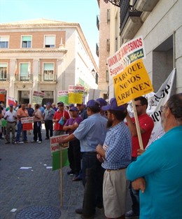 Manifestantes de UCCL en Segovia.
