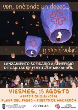 Cáritas organiza la segunda edición del lanzamiento solidario de farolillos