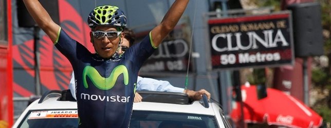 El ciclista colombiano Nairo Quintana (Movistar)