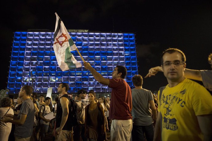 Manifestación pacifista en la plaza Rabin de Tel Aviv
