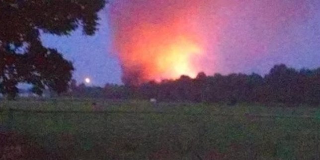 Explosión tras el accidente en Hoxie, Arkansas