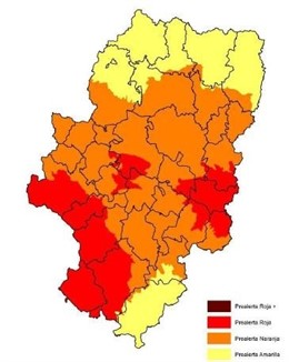 Prealerta roja por incendios forestales del 18 de agosto de 2014