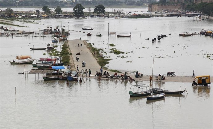 Inundaciones en Uttar Pradesh, en el norte de India