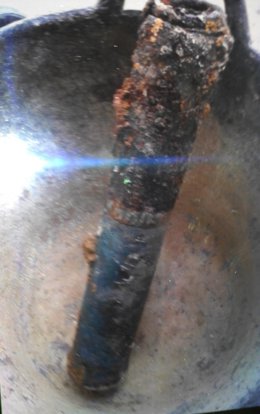 Artefacto localizado en una zanja en Valencia