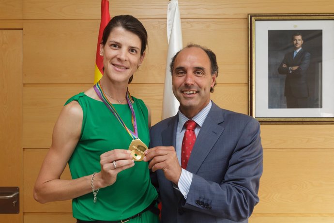 El presidente de Cantabria recibe a Ruth Beitia