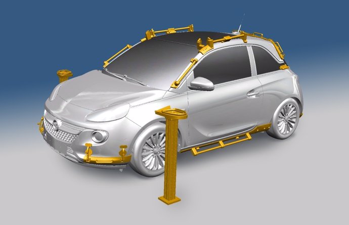 Producción con piezas de impresora 3D del Opel Adam