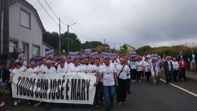 Manifestación en Carballo en apoyo del detenido en Colombia