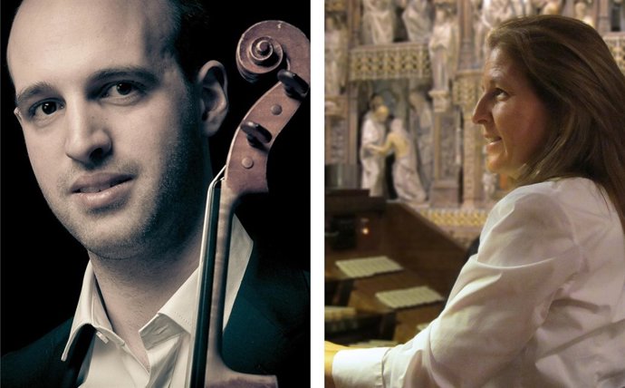 El violinista Daniel Ibáñez y la orgnista Maite Aranzabal