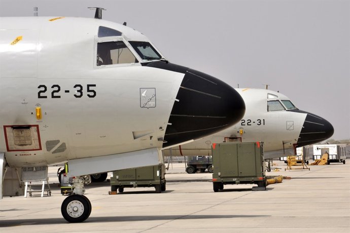 Aviones en la base aérea de Yibuti 