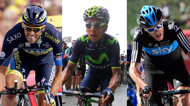 Alberto Contador, Nairo Quintana y Chris Froome se retan en la Vuelta a España