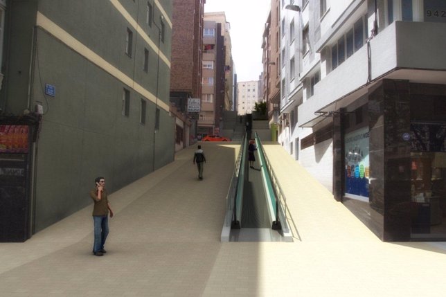 Escaleras mecánicas Alameda Oviedo-Calle Alta