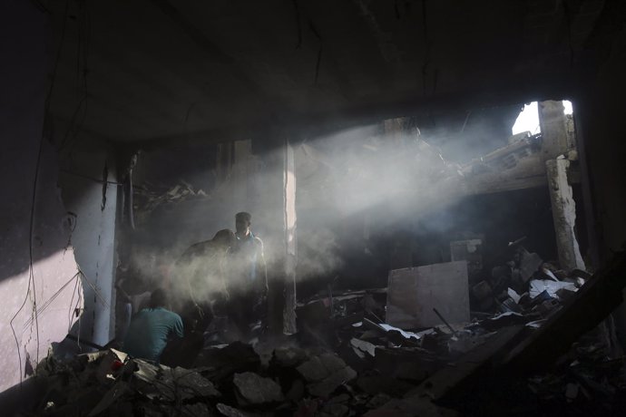 Casa palestina destruida por un bombardeo israelí en Gaza