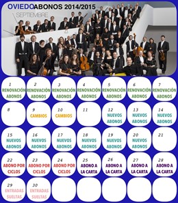 Calendario abonos OSPA 2014-2015