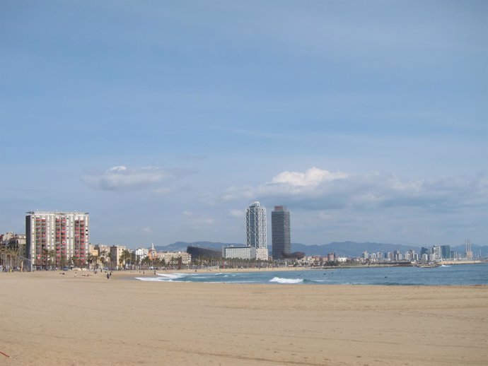 Playas de Sant Sebastià y la Barceloneta. Litoral de Barcelona