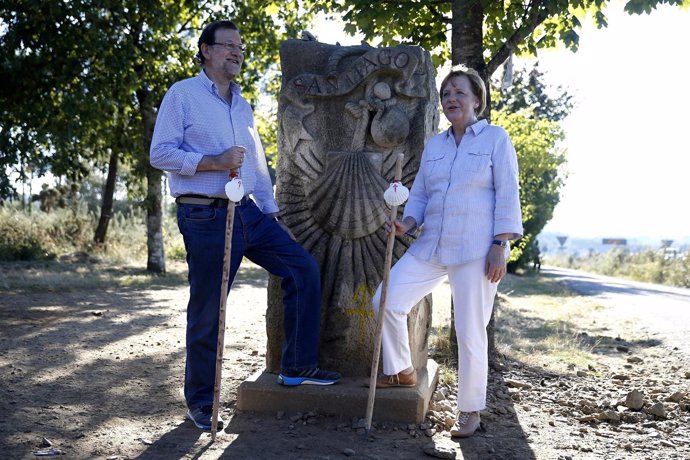 Rajoy y Merkel en un momento del Camino