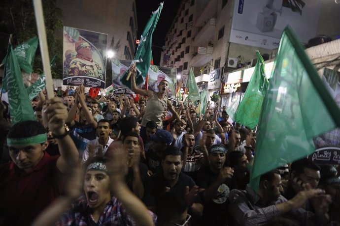 Festejos en Ramala por el acuerdo con Israel
