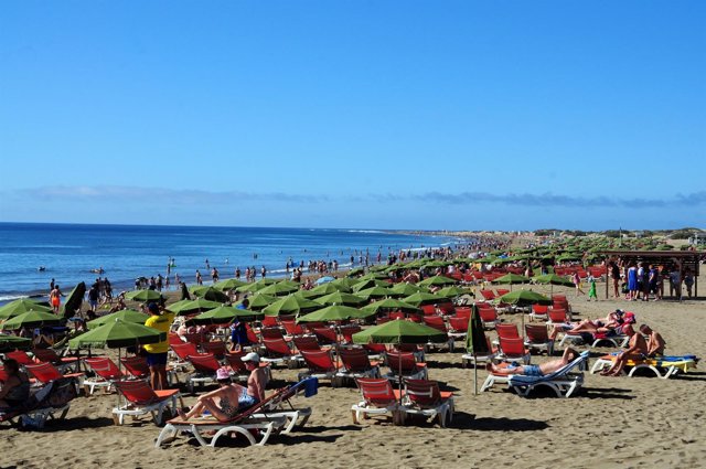 La Playa del Inglés, en Gran Canaria
