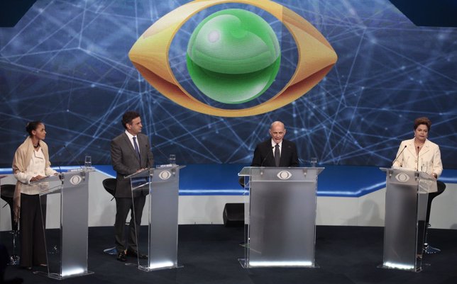 Los candidatos a la Presidencia de Brasil en su primer debate televisado