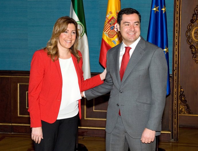 Susana Díaz y Juan Manuel Moreno, este lunes