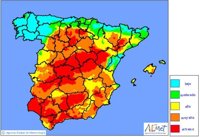 El riesgo por incendios será extremo este jueves en Andalucía