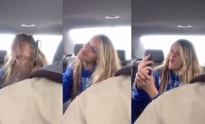 Padre pilla a su hija haciéndose un book de 'selfies' en el coche