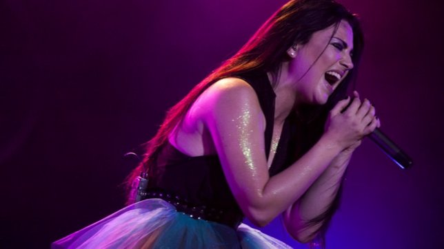SO PAULO, BRAZIL - OCTOBER 07:  Amy Lee of Evanescence performs with the band at