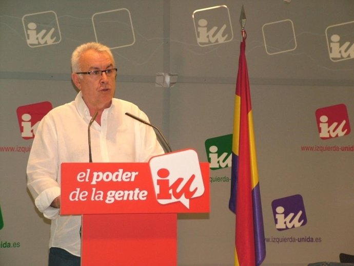 Cayo Lara durante su intervención en la reunión de la presidencia federal de IU