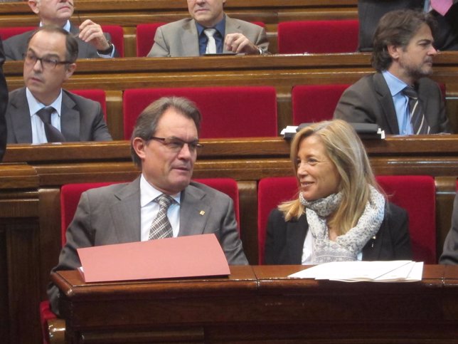 Artur Mas y Joana Ortega, en el Parlament