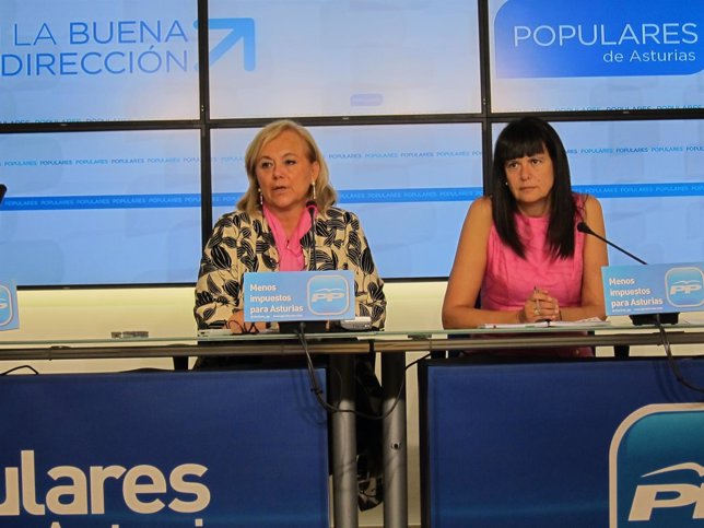 Mercedes Fernández y Susana López Ares, presidenta y diputada del PP en Asturias