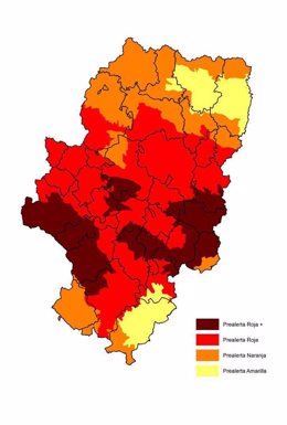 Mapa de riesgo de incendios forestales del 3 de septiembre de 2014