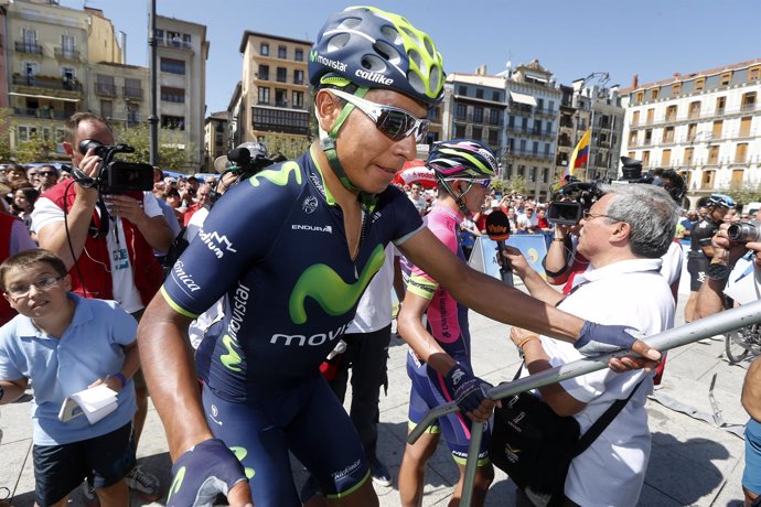 Nairo Quintana tras su retirada en la Vuelta a España 2014