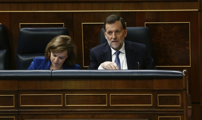 Mariano Rajoy y Soraya Sáenz de Santamaría en el Congreso
