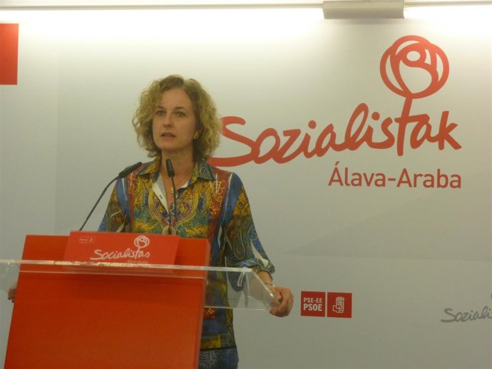 Cristina Gonzalez en la sede socialista de Álava