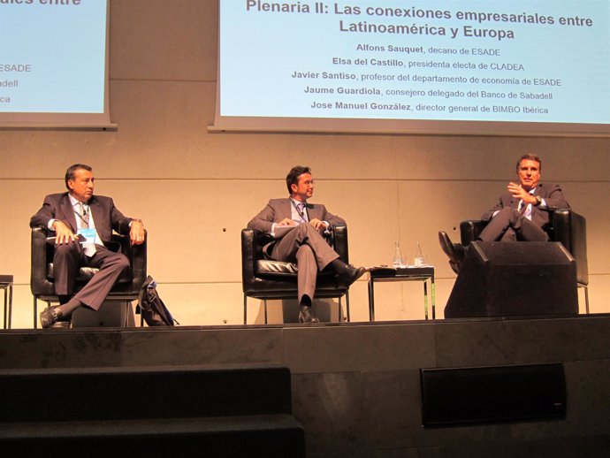 J.M.González (Bimbo), J.Santiso (Esade) y J.Guardiola (Banco Sabadell)