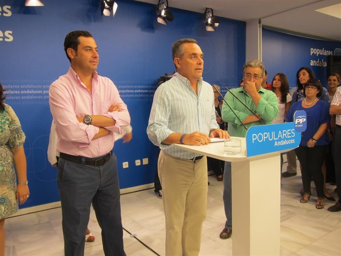 Juanma Moreno, Juan Bueno y Juan Ignacio Zoido.