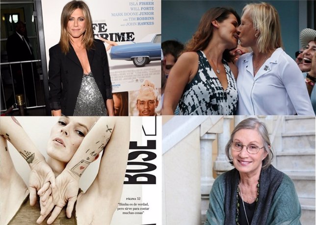 Jennifer Aniston, Martina Navratilova, Julia Lemigova, Bimba Bose Diosdado Ana