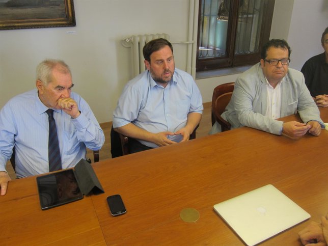 Ernest Maragall (NECat) Oriol Junqueras (ERC) Joan Ignasi Elena (Avancem)