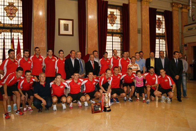 ElPozo Murcia FS, recibido por el alcalde de Murcia, Miguel Ángel Cámara