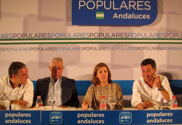 Elías Bendodo, Javier Arenas, Soraya Sáenz de Santamaría y Juanma Moreno
