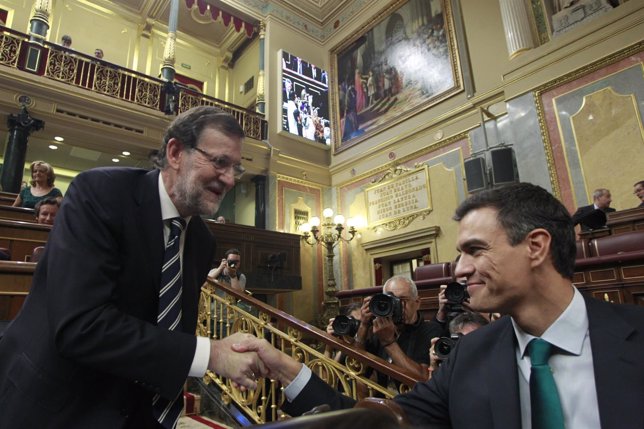 Mariano Rajoy y Pedro Sánchez en la sesión de control al Gobierno en el Congreso