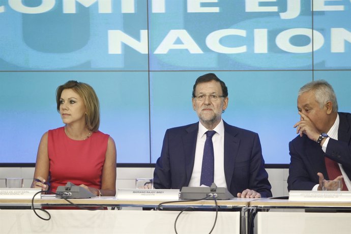 Mariano Rajoy, Maria Dolores de Cospedal y Javier Arenas