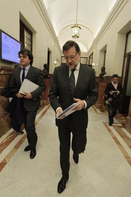 Rajoy en los pasillos del Congreso