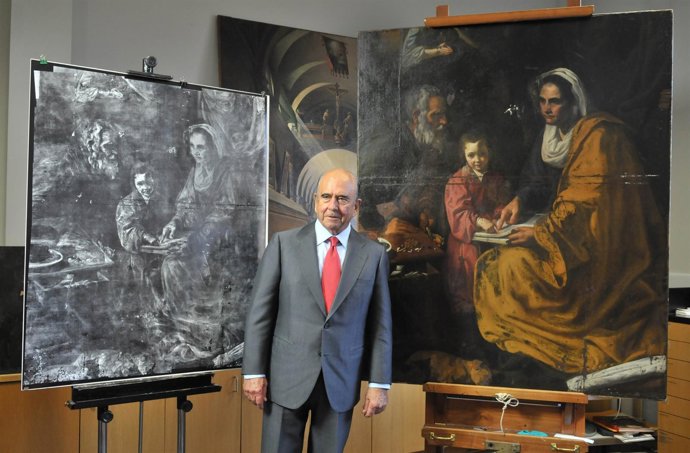 EMILIO BOTÍN CON LA OBRA DE VELÁZQUEZ, LA EDUCACIÓN DE LA VIRGEN