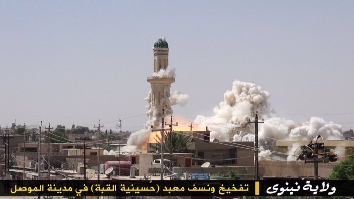 Mezquita destruida por los yihadistas en Mosul