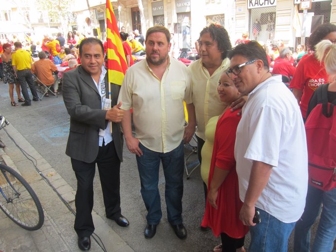Oriol Junqueras (ERC) durante la Diada 2014
